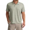 Free Fly Elevate Smooth Sailing Stripe Polo In Heather Desert Sage In Green