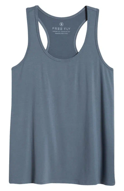 Free Fly Motion Performance Racerback Tank In Slate Blue