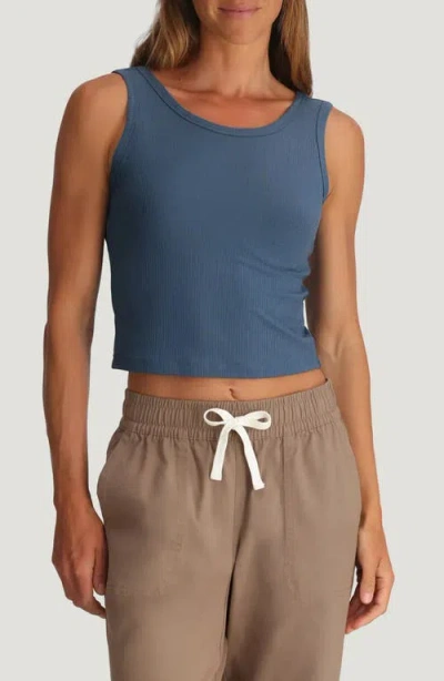 Free Fly Rib Crop Tank In Blue