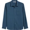 Free Fly Seawool Flannel Button-up Shirt In Blue