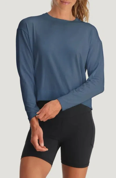 Free Fly Shade Crossover Long Sleeve Top In Blue