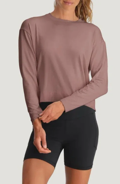 Free Fly Shade Crossover Long Sleeve Top In Brown