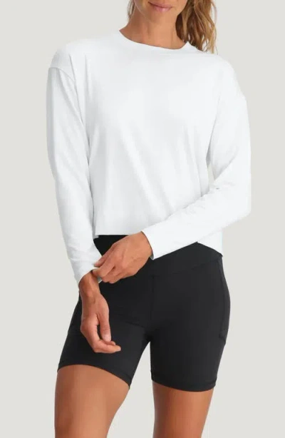 Free Fly Shade Crossover Long Sleeve Top In White