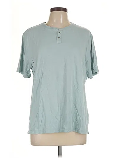 Pre-owned Free Fly Short Sleeve Henley Shirt In Teal