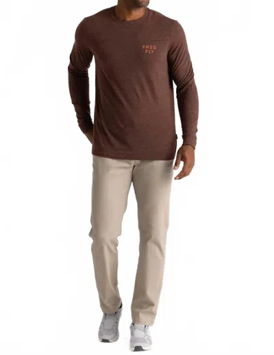 Free Fly Sol Long Sleeve In Heather Chestnut In Brown