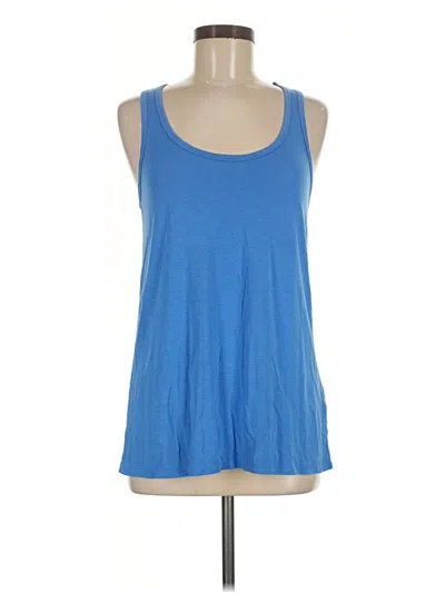 Pre-owned Free Fly Tank Top Blue Halter Neckline Tops