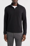 Free Fly Waffle Quarter Zip Pullover In Black
