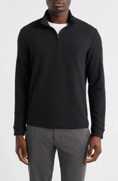 Free Fly Waffle Quarter Zip Pullover In Black
