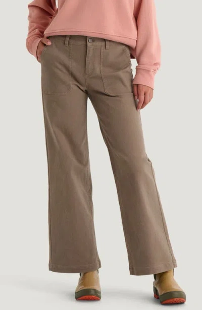 Free Fly Wide Leg Stretch Cotton Pants In Brown