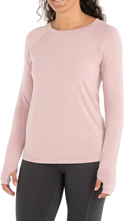 Free Fly Women's Bamboo Shade Long Sleeve Top In Harbor Pink