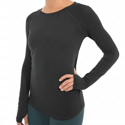 Free Fly Women's Bamboo Shade Long Sleeve Top In Heather Black