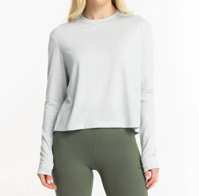 Free Fly Women's Elevate Long Sleeve Tee In Heather Tide Pool In White