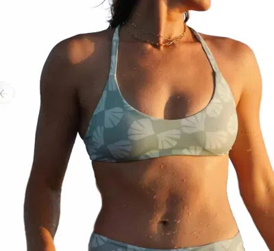 Free Fly Women's Wavebound Cross-tie Bikini Top In Ocean Mist In Gray