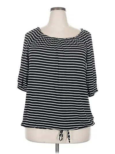 Pre-owned Free Kisses 3/4 Sleeve Blouse In Black