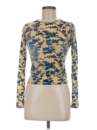 Pre-owned Free Kisses Long Sleeve Top Gold High Neck Tops