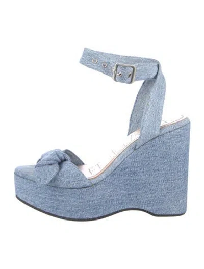Pre-owned Free Lance Denim Sandals In Blue