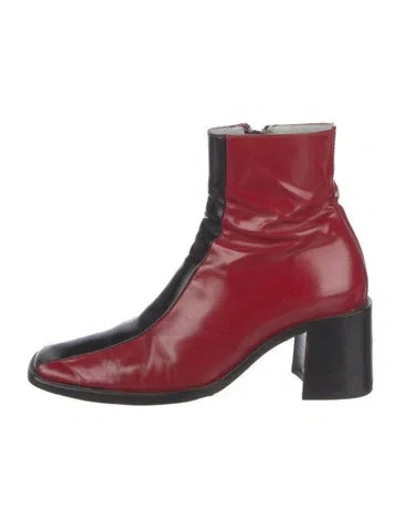 Pre-owned Free Lance Leather Boots In Burgundy