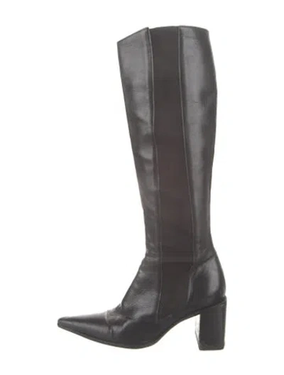 Pre-owned Free Lance Leather Boots In Grey