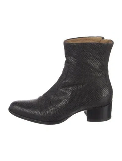 Pre-owned Free Lance Snakeskin Boots In Black