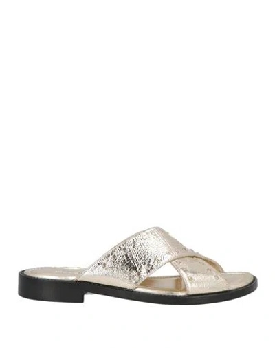 Free Lance Woman Sandals Platinum Size 7 Leather In Grey