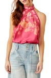 Free People 1 Thing Halter Neck Bodysuit In Candy Combo