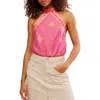 Free People 1 Thing Halter Neck Bodysuit In Pink