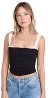 Free People 2 Tone Tank In Black Combo
