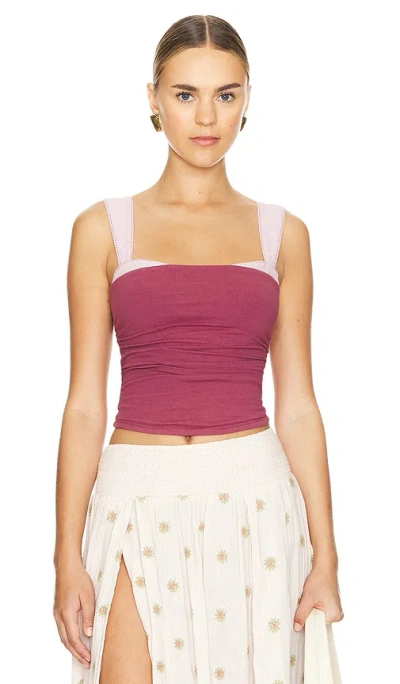 Free People 2 Tone Tank In Wild Ginger Combo