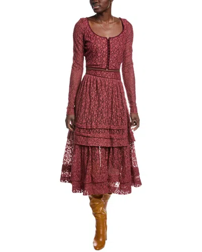 Free People 2pc Arcana Top & Skirt Set In Red