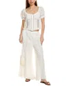 Free People 2pc Bali Alana Top & Pant Set In White