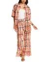 Free People Better Suited Eyelet Button-up Shirt & Pants In Orange