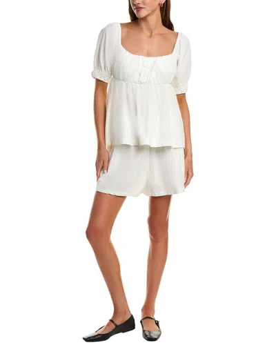 Free People 2pc Donnie Top & Short Set In White