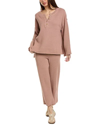 Free People 2pc Hailee Sweater & Pant Set In Brown