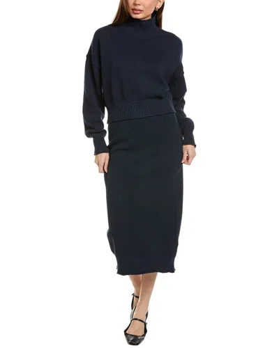 Free People 2pc Hailee Sweater & Skirt Set In Blue