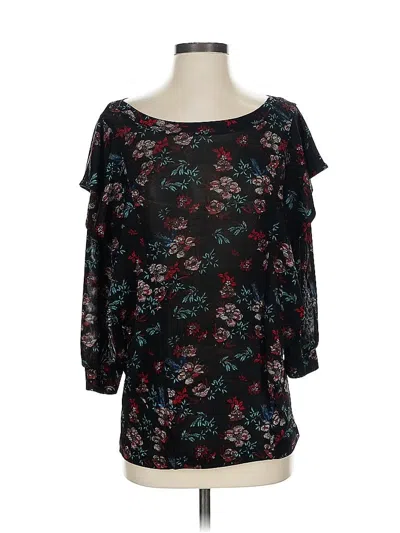 Pre-owned Free People 3/4 Sleeve Blouse In Black