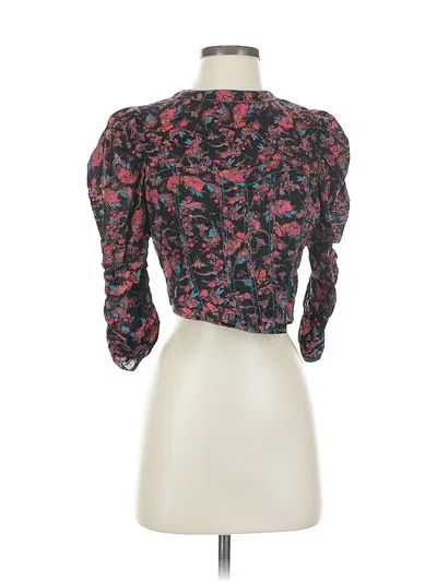 Pre-owned Free People 3/4 Sleeve Blouse In Black