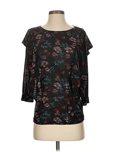 Pre-owned Free People 3/4 Sleeve Blouse In Black