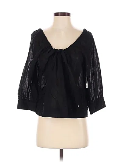 Pre-owned Free People 3/4 Sleeve Blouse In Black