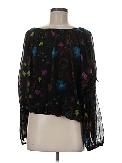 Pre-owned Free People 3/4 Sleeve Blouse In Black
