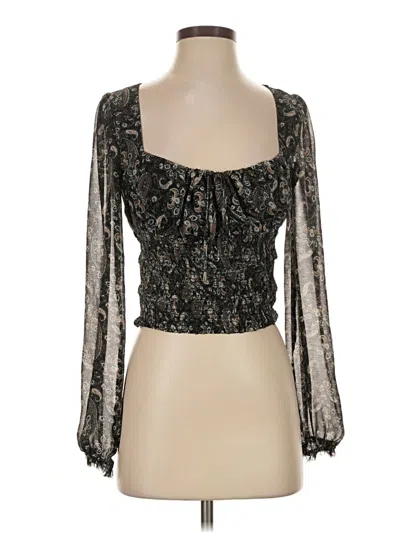 Pre-owned Free People 3/4 Sleeve Blouse In Black
