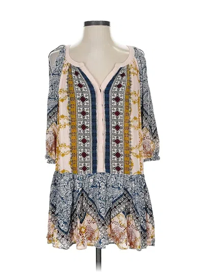 Pre-owned Free People 3/4 Sleeve Blouse In Blue