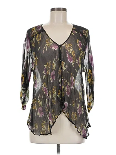 Pre-owned Free People 3/4 Sleeve Blouse In Gray