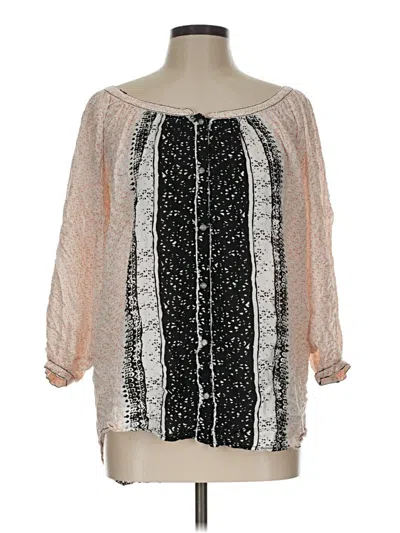 Pre-owned Free People 3/4 Sleeve Blouse In Ivory