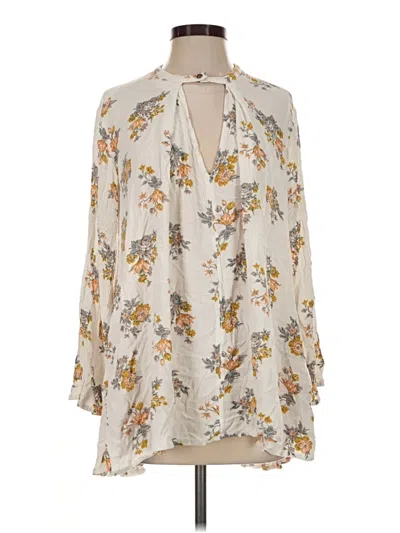 Pre-owned Free People 3/4 Sleeve Blouse In Ivory