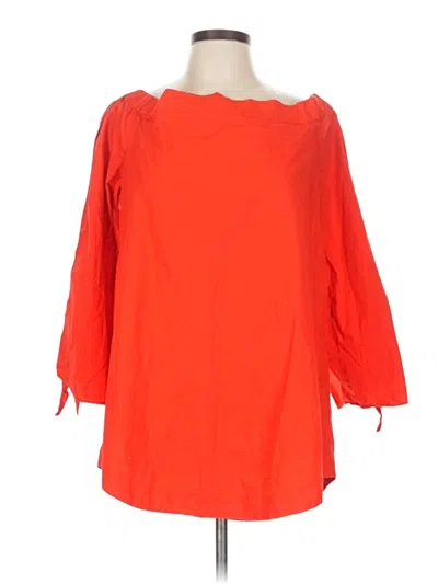 Pre-owned Free People 3/4 Sleeve Blouse In Orange