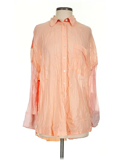Pre-owned Free People 3/4 Sleeve Blouse In Orange