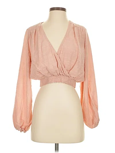 Pre-owned Free People 3/4 Sleeve Blouse In Pink