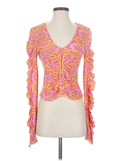 Pre-owned Free People 3/4 Sleeve Blouse In Pink