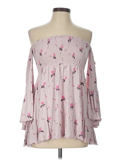 Pre-owned Free People 3/4 Sleeve Blouse In Pink