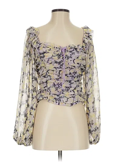 Pre-owned Free People 3/4 Sleeve Blouse In Purple
